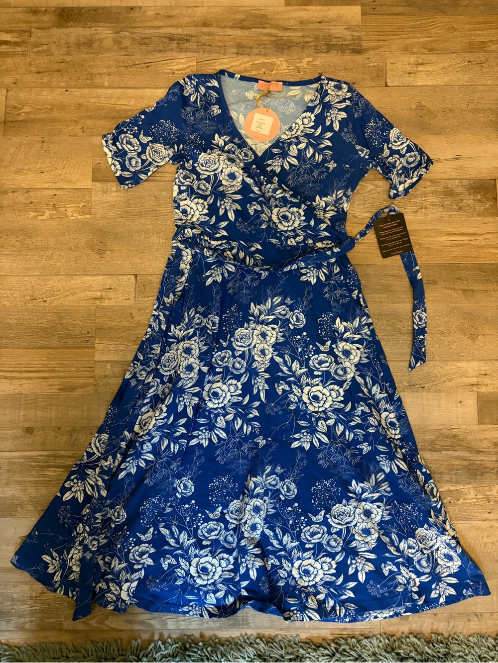 Popsy Clothing Blue and White Floral Dress
